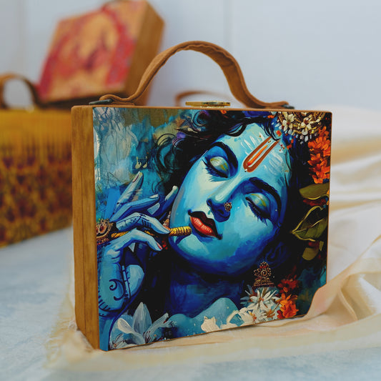 Majestic Krishna Printed Suitcase Style Clutch