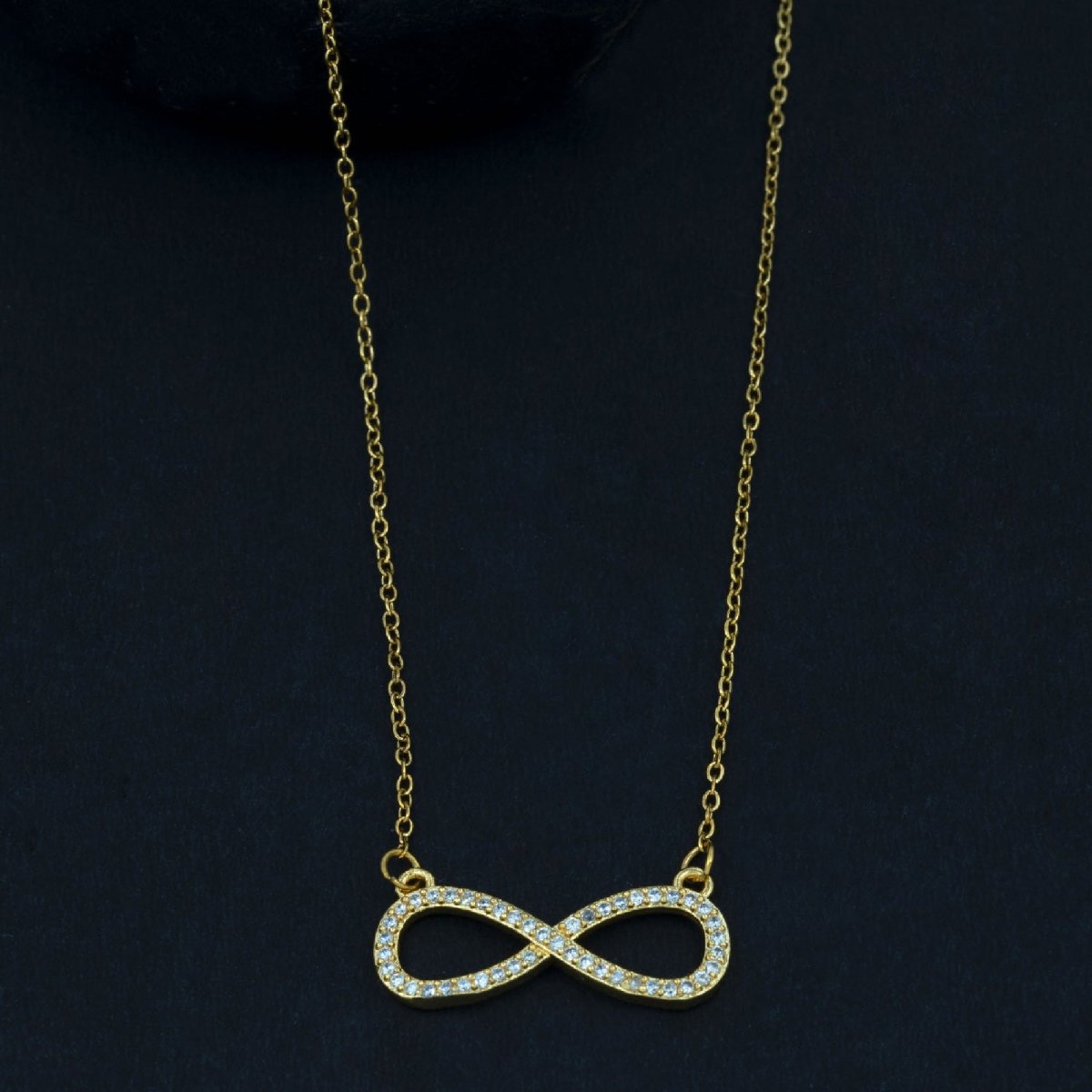 Artklim Gold Plated Studded Infinity Pendant Necklace