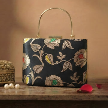 Artklim Deep Blue Heritage Embroidered Clutch