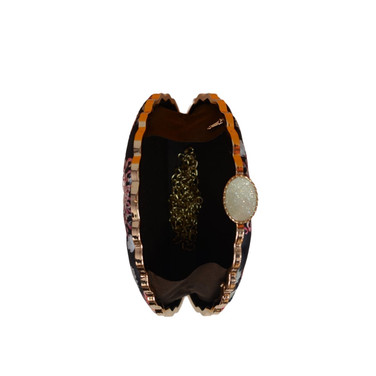 Artklim Modern Mughal Motif D-shape Clutch
