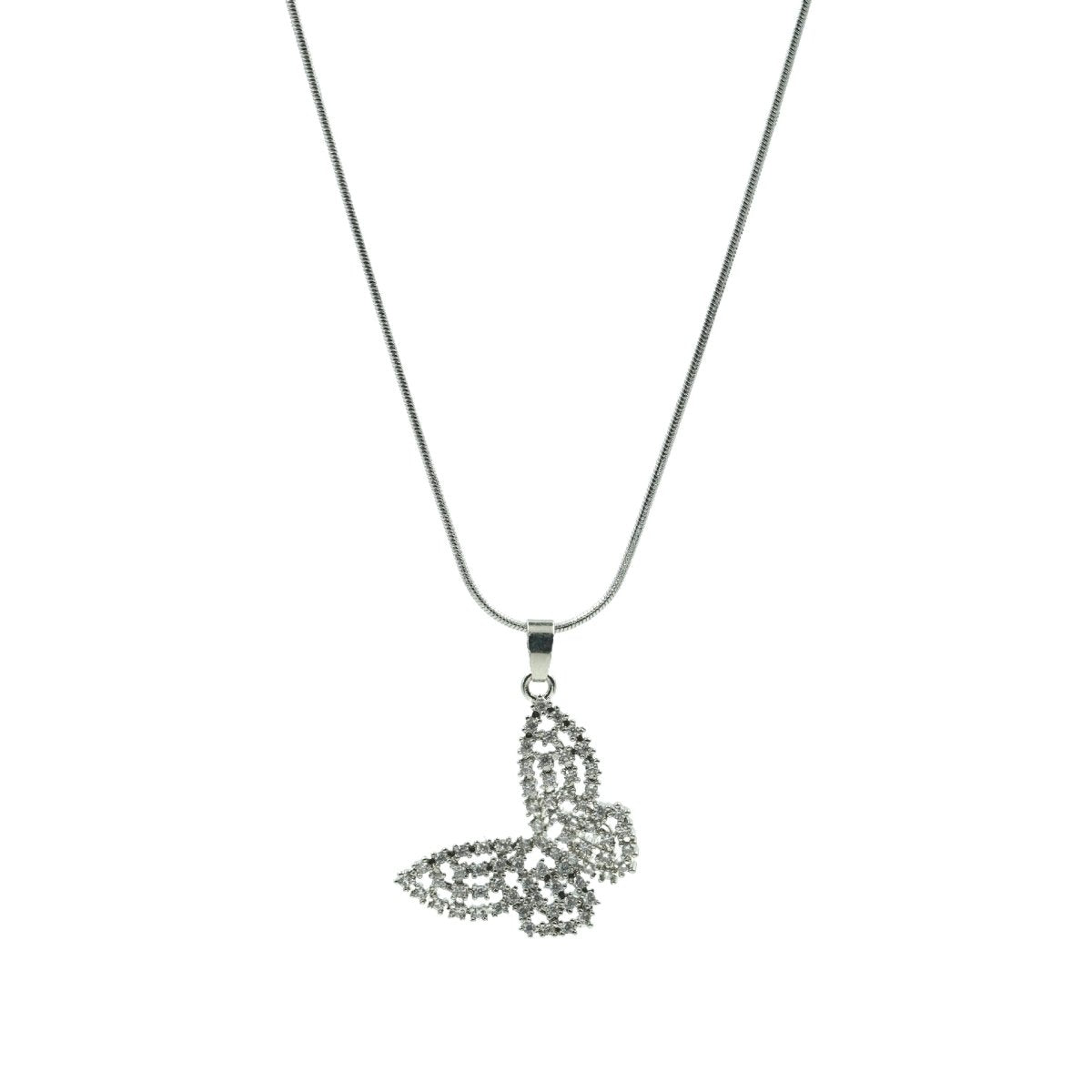 Artklim Silver Plated Butterfly Pendant Necklace
