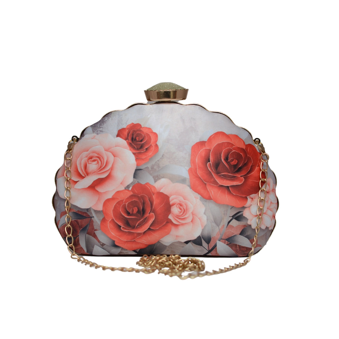 Artklim Floral Printed D-shape Clutch