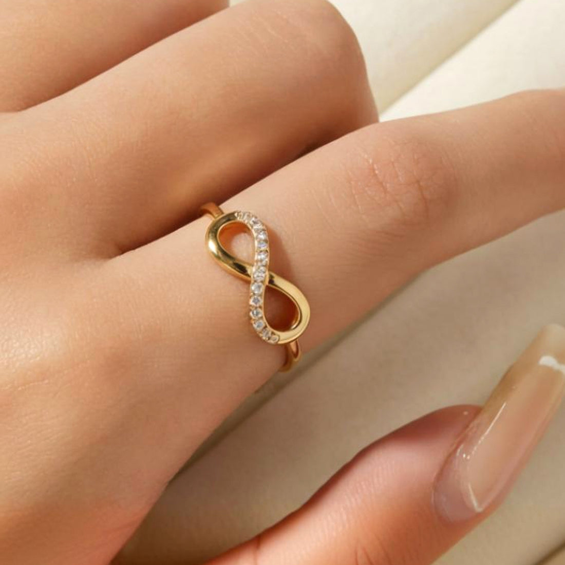 Artklim Gold-Plated Golden Infinity Knot Anti-Tarnish Ring