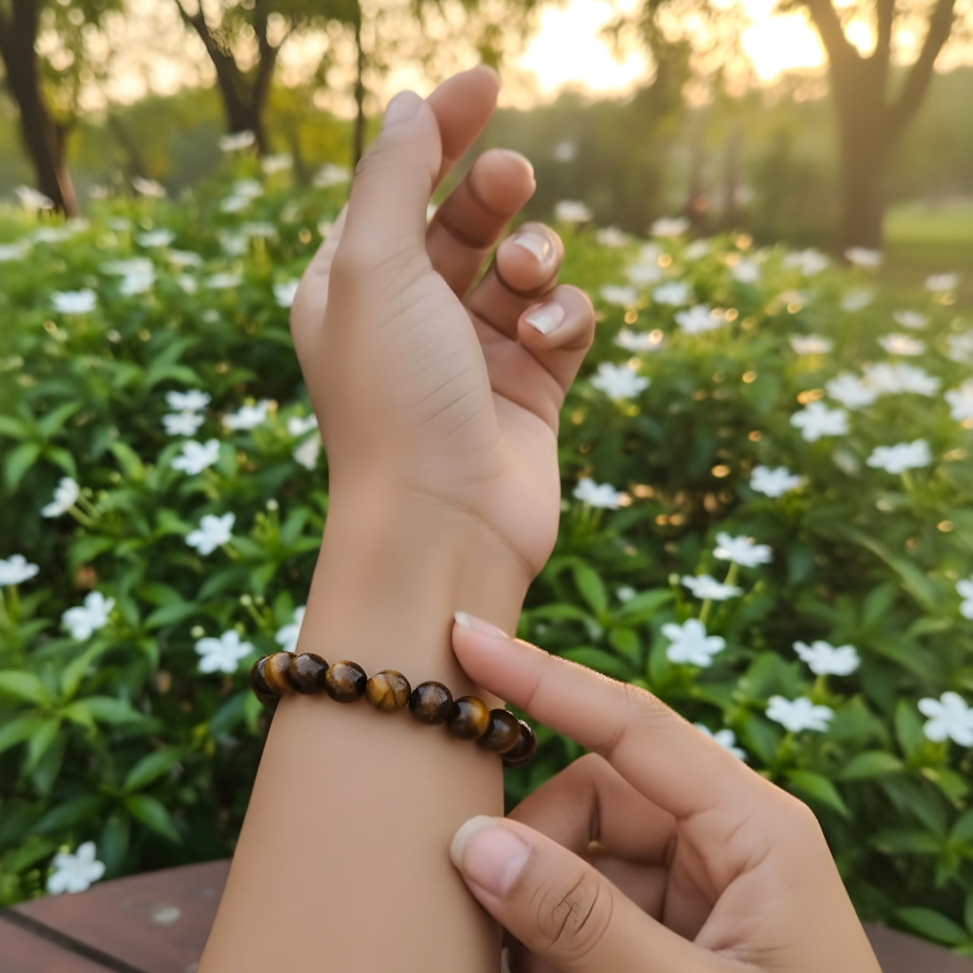 Natural  Tiger's Eye Gemstone Beaded Bracelets