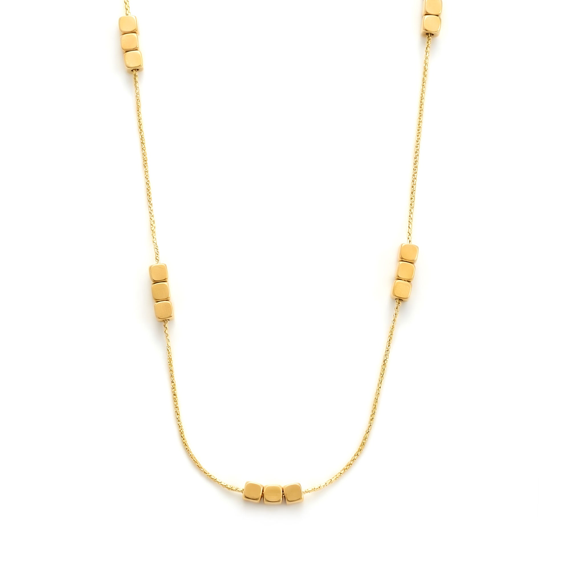 Artklim Gold Plated Minimal Gold Bead Pendant Necklace