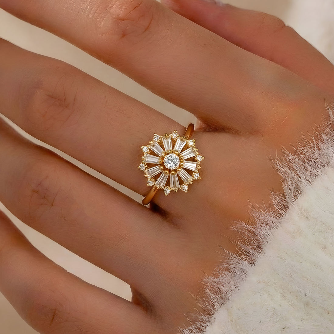 Artklim Gold-Plated Imperial Flower Anti-Tarnish Ring