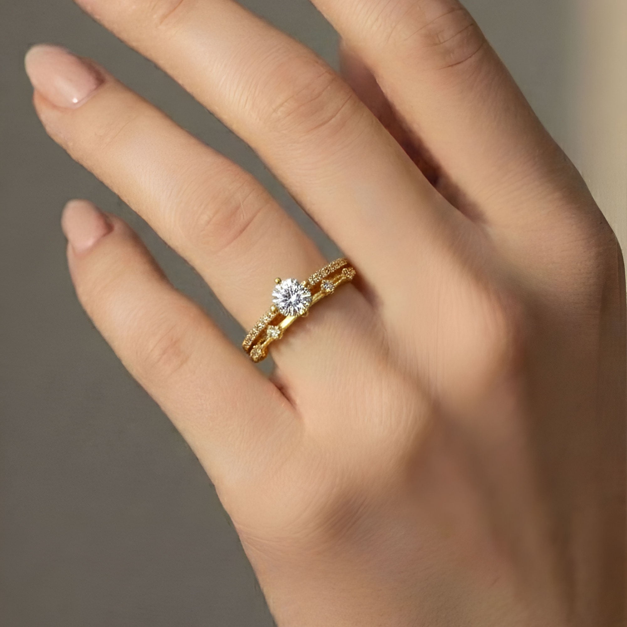 Artklim Gold-Plated Classic Crown Spark Anti-Tarnish Ring