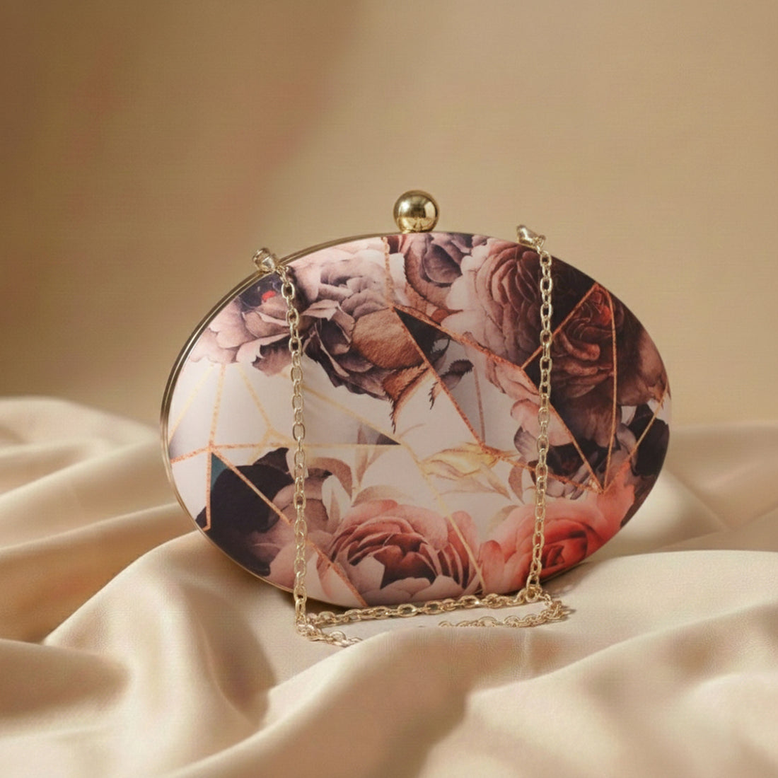 Abstract  Rose Printed Clutch