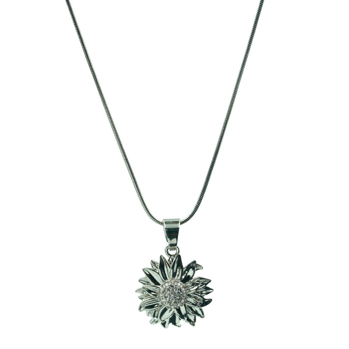 Artklim Silver Plated Sunflower Pendant Necklace