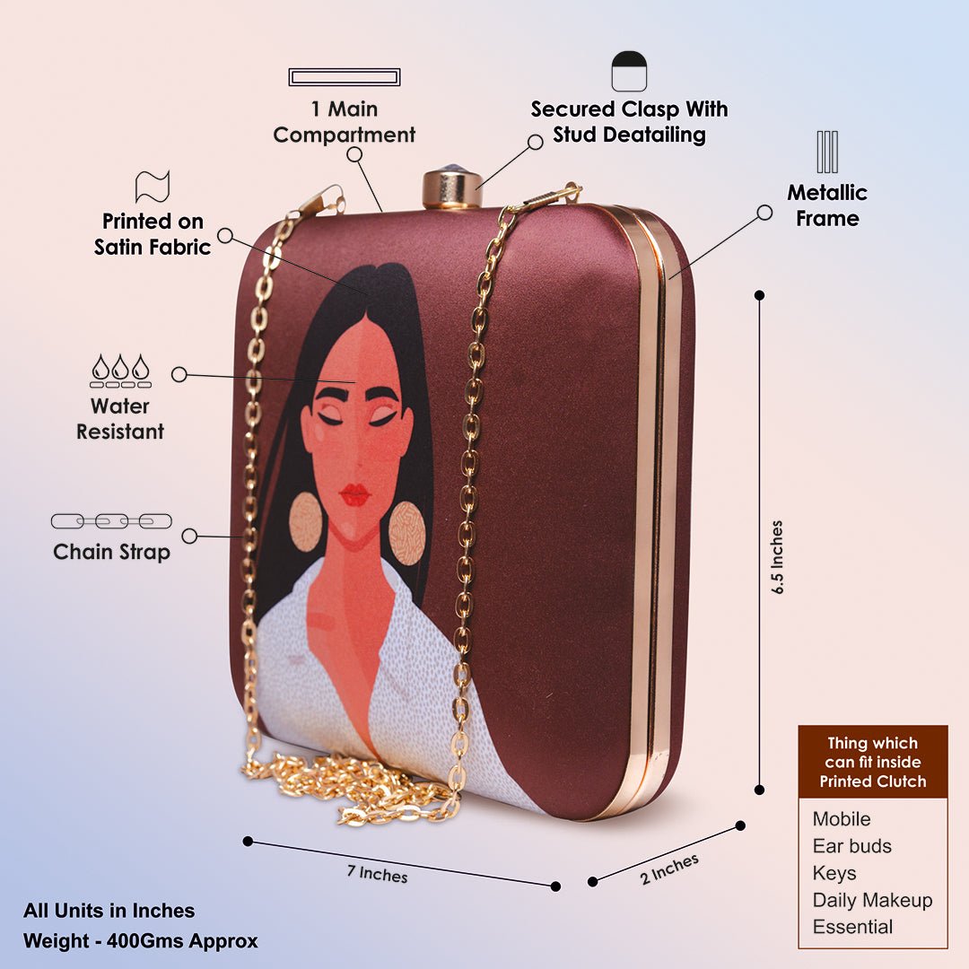 Artklim Women Portrait Printed Clutch