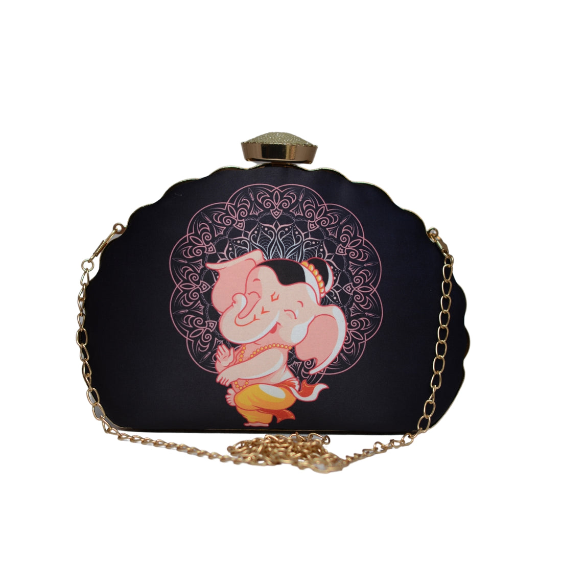 Artklim Ganesh Printed D-shape Clutch