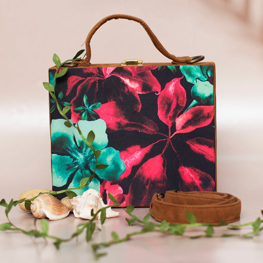 Pink-Blue Floral Suitcase Style