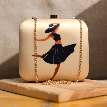 Dancing Lady Printed Clutch