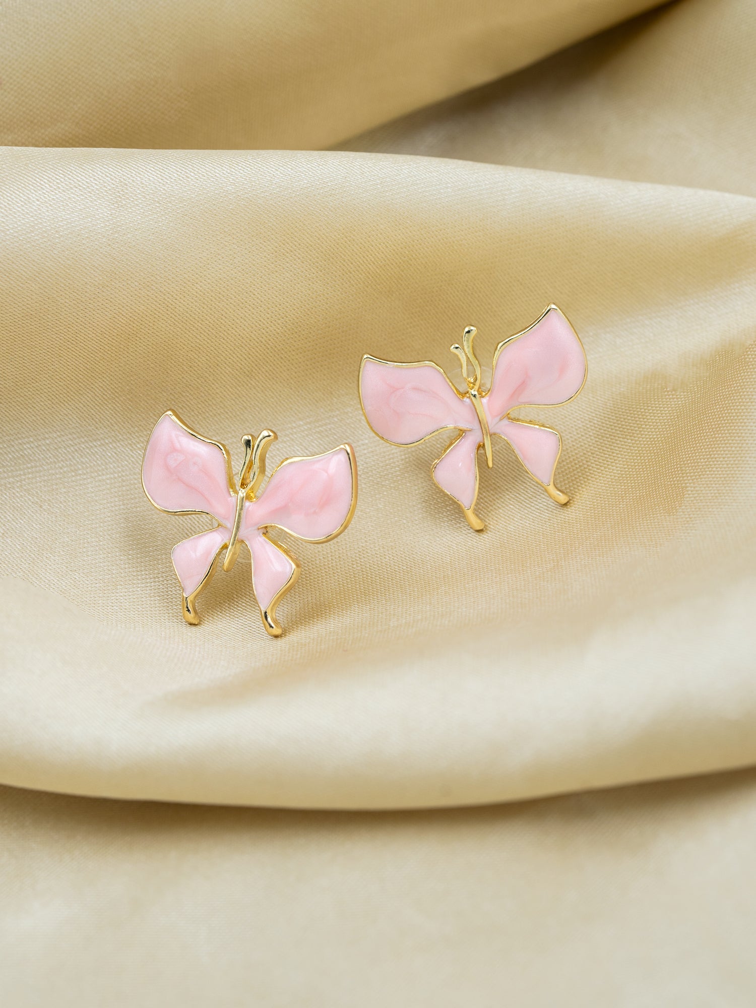 Artklim Pink Butterfly Anti Tarnish Earrings