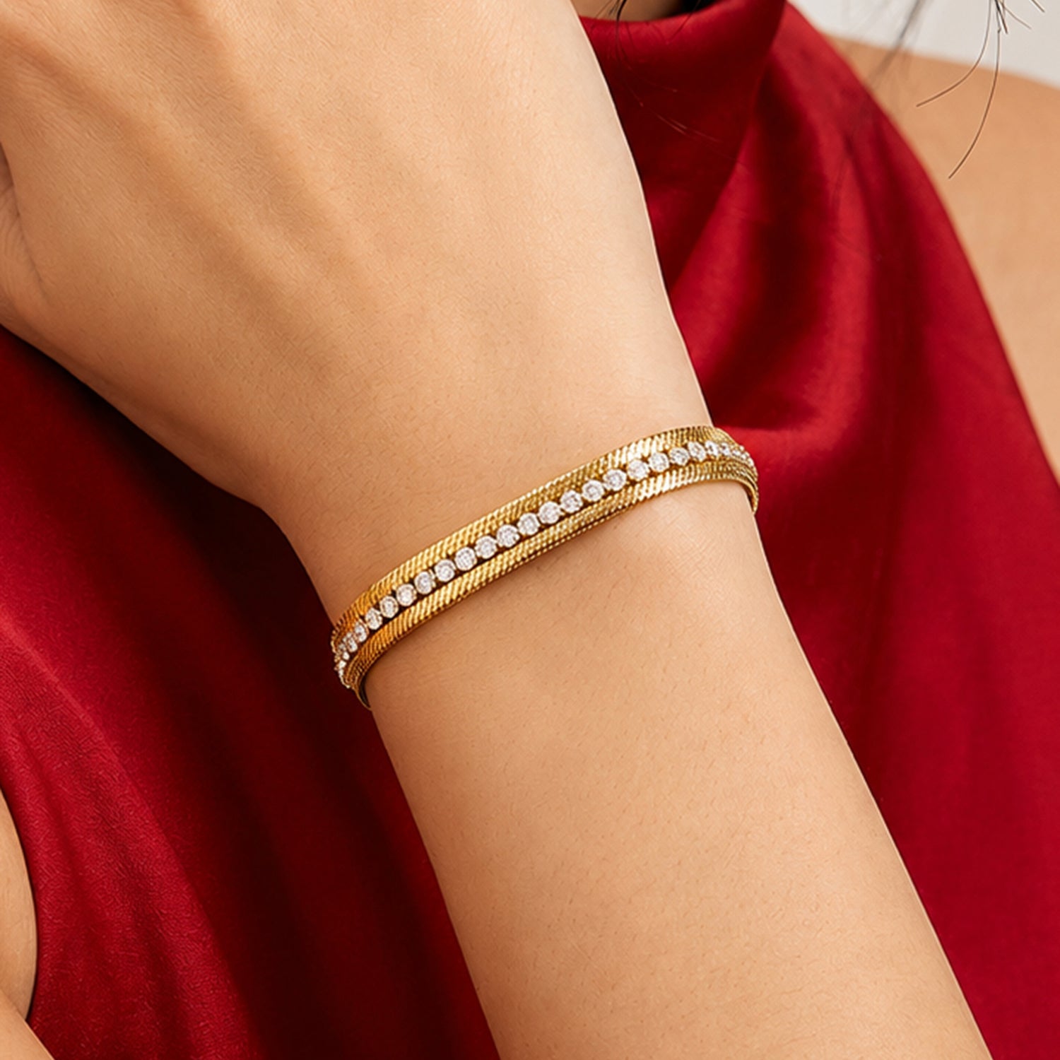 Artklim Evil Eye Statement Gold Bracelet Anti-tarnish