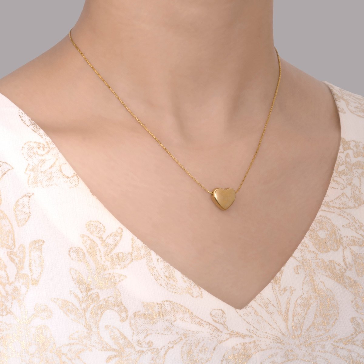 Artklim Gold Plated Guild Heart Pendant Necklace