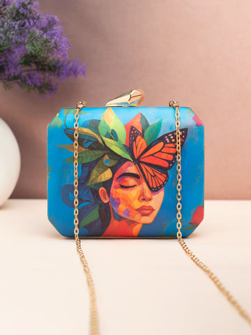 Butterfly Muse Printed Clutch