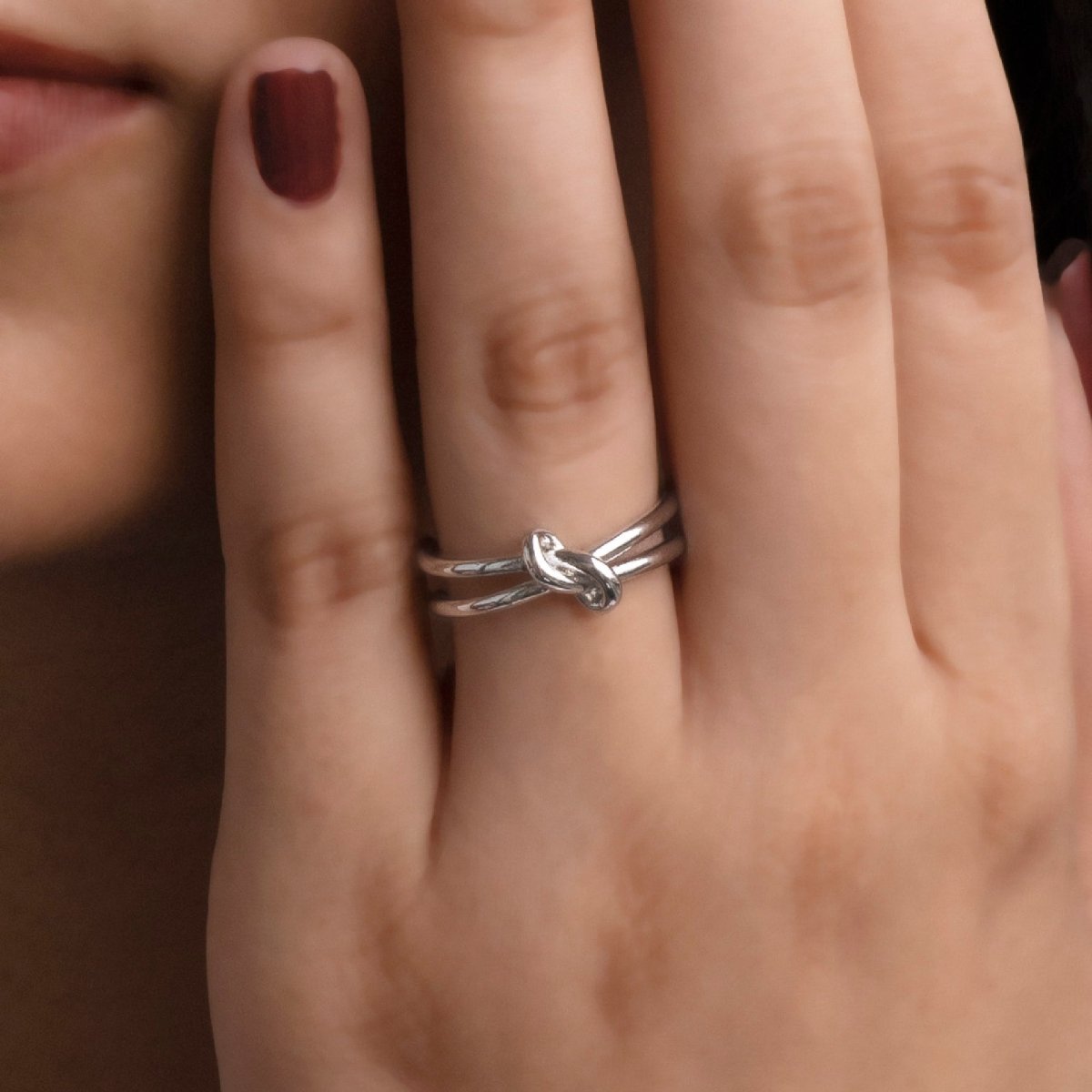 Artklim Designer Knot Silver Plated Ring