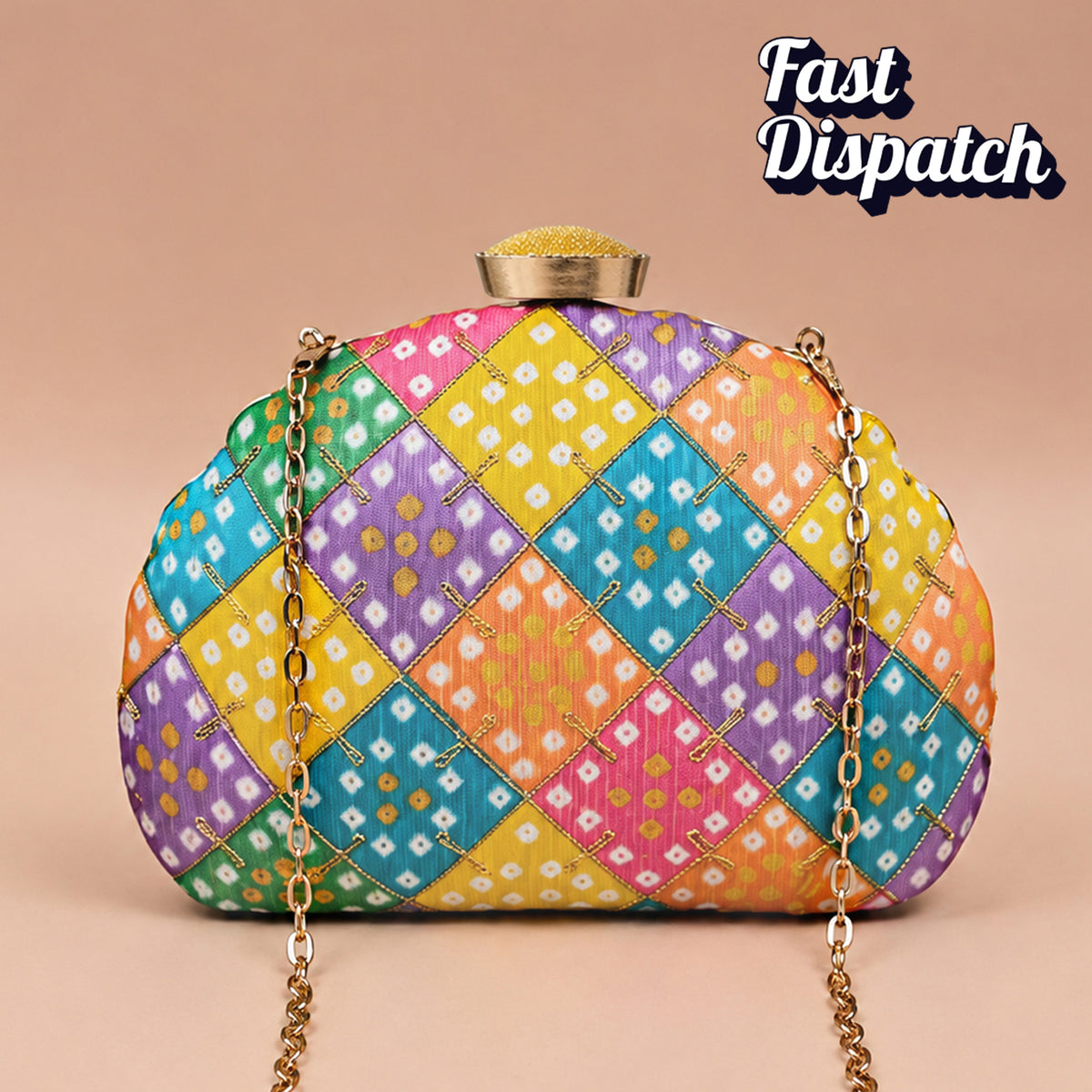 Artklim Colorful Geometric Printed Designer Clutch
