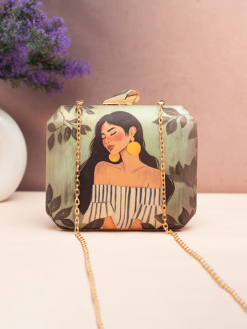 Olive Grace Printed Clutch