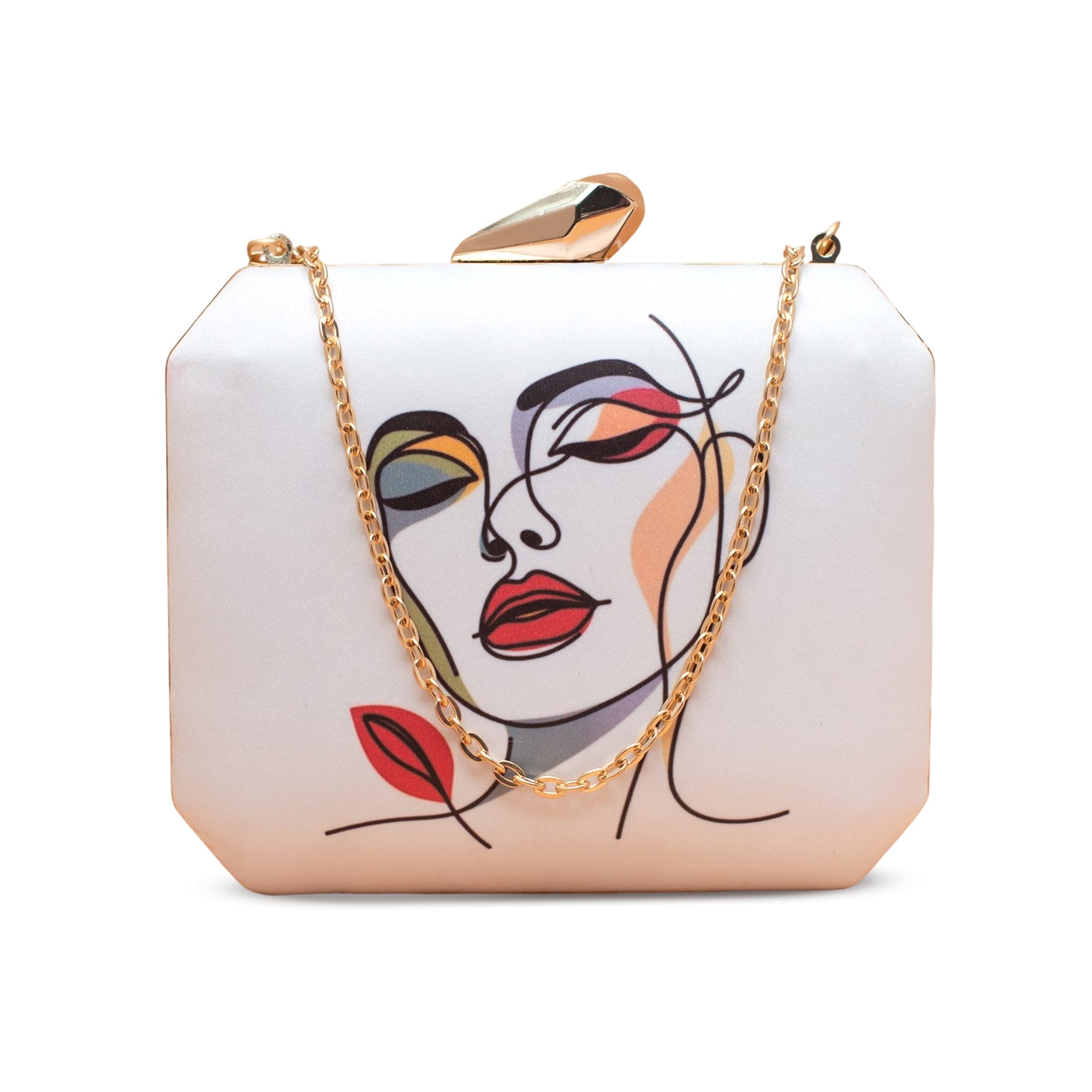 Artklim Abstract Art Portrait Printed Clutch