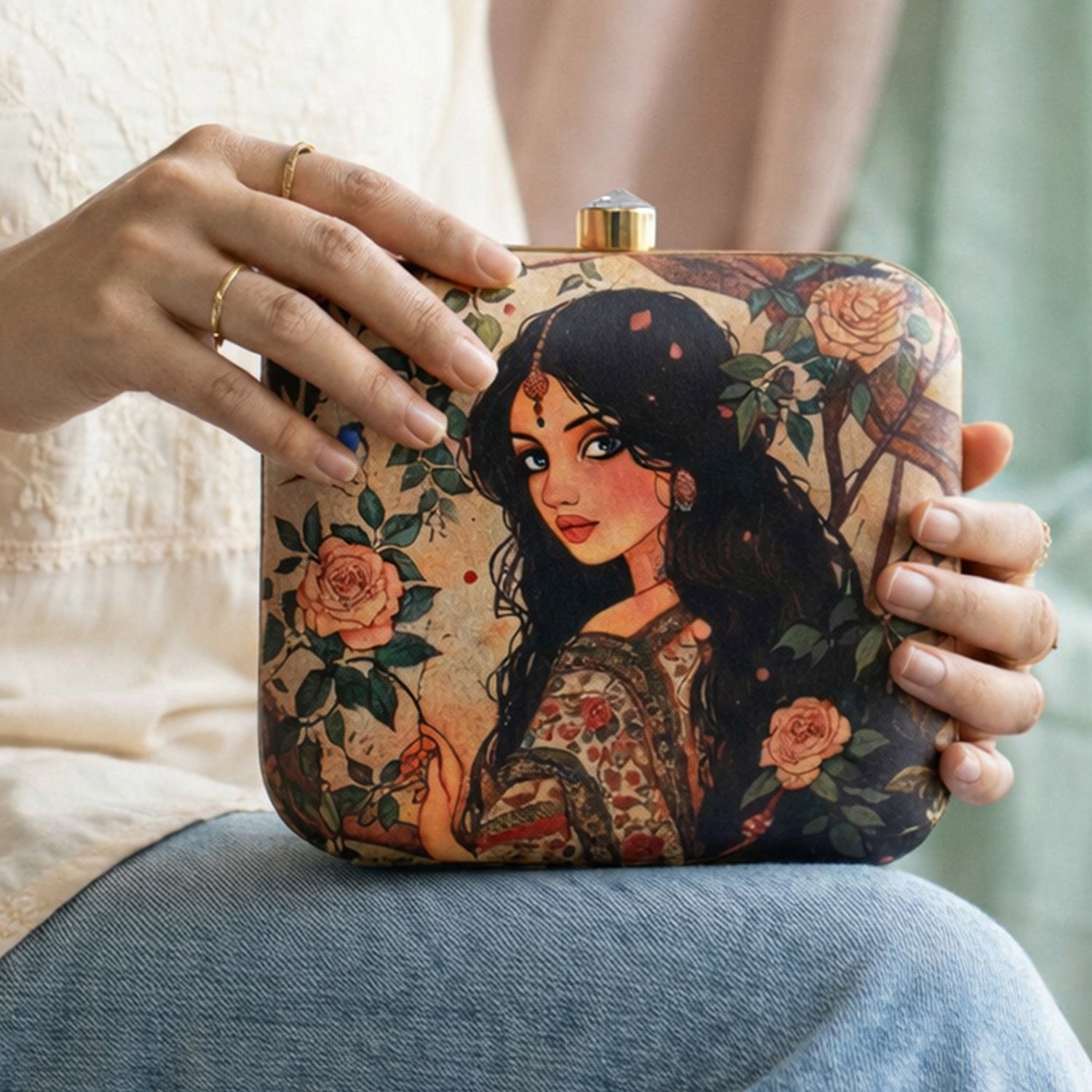 Artklim Indian Princess Printed Clutch