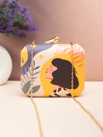 Sunlit Silhouette Printed Clutch