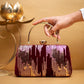 Golden Sequins Maroon Embroidery Party Clutch