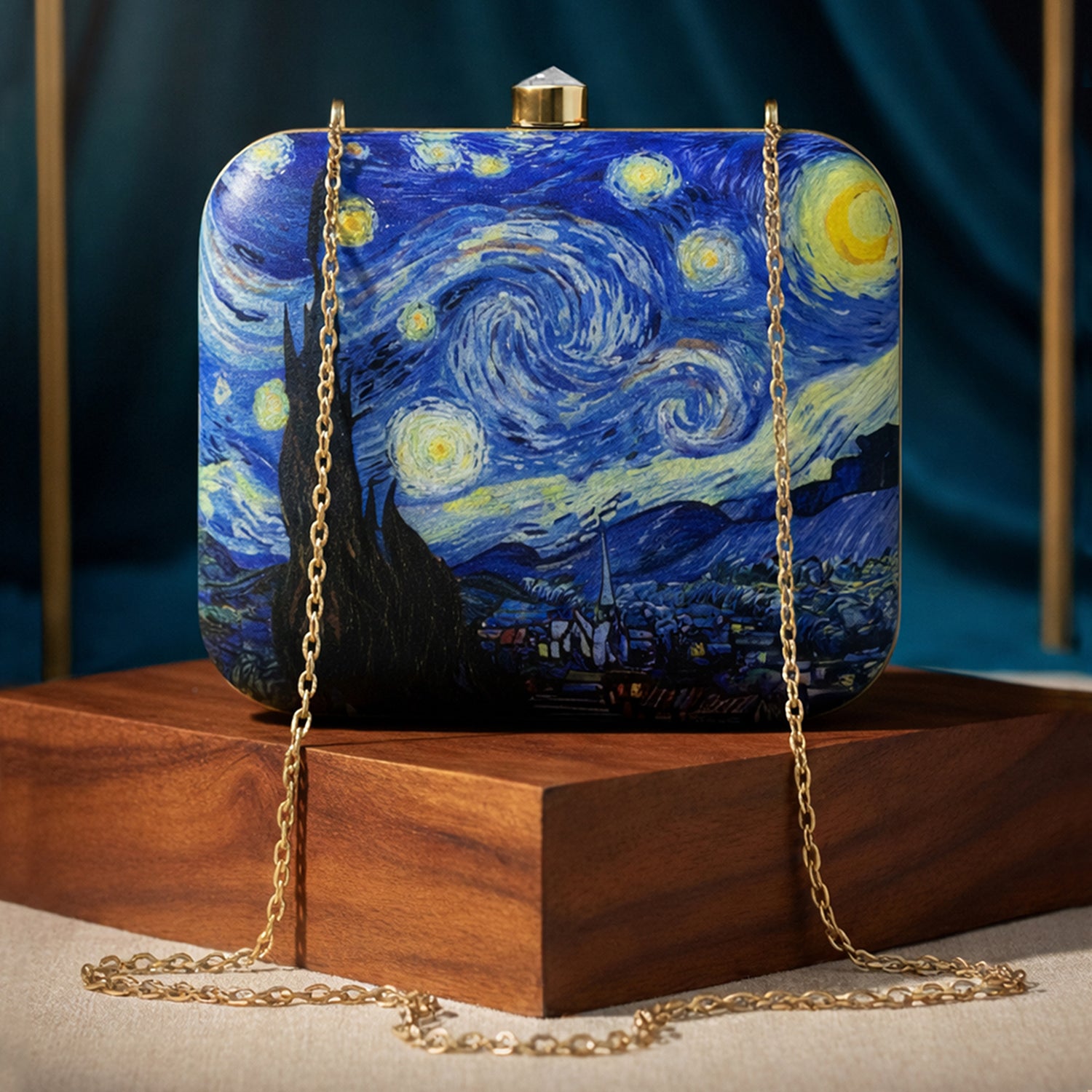 Artklim Starry Night Printed Clutch