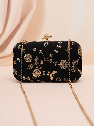 Artklim Midnight Bloom Clutch – Black
