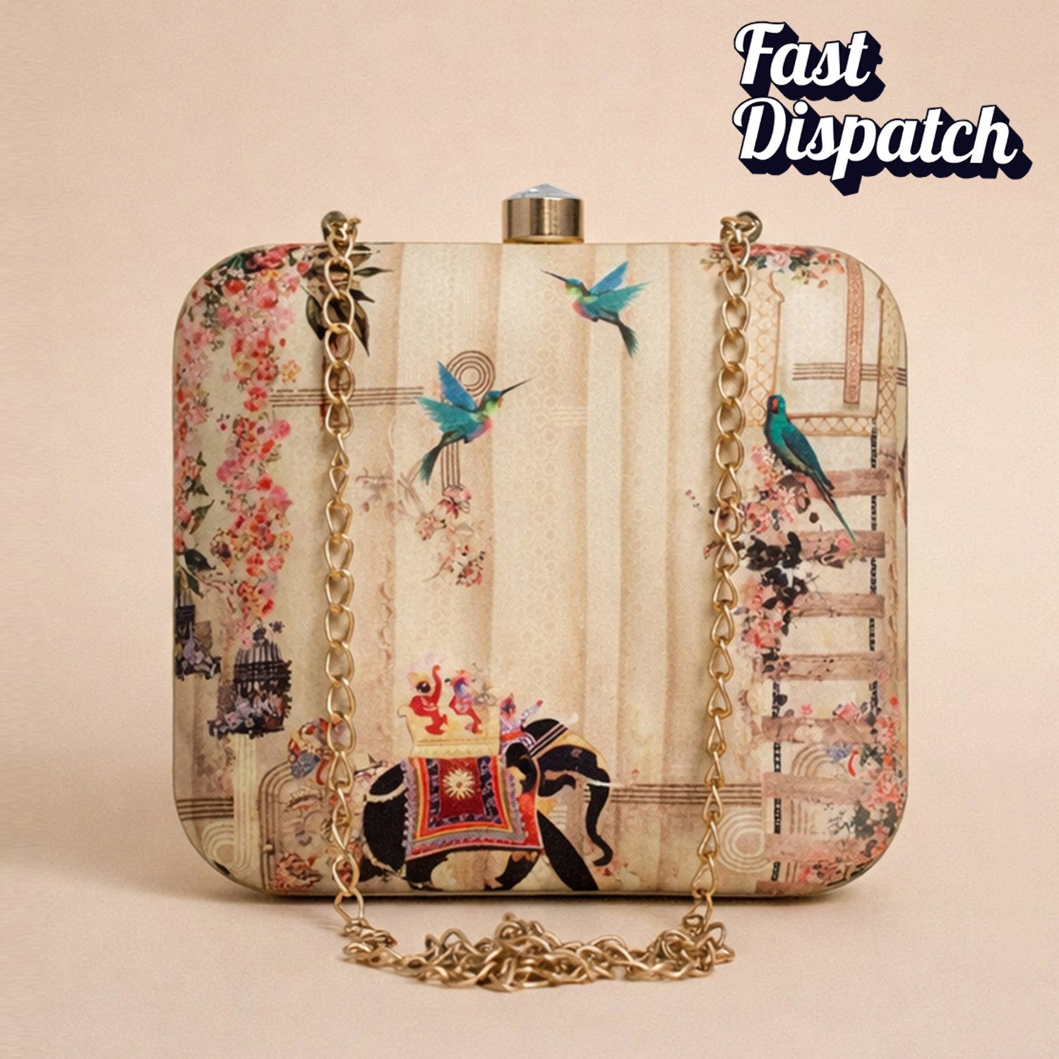 Ancient Theme Printed Clutch