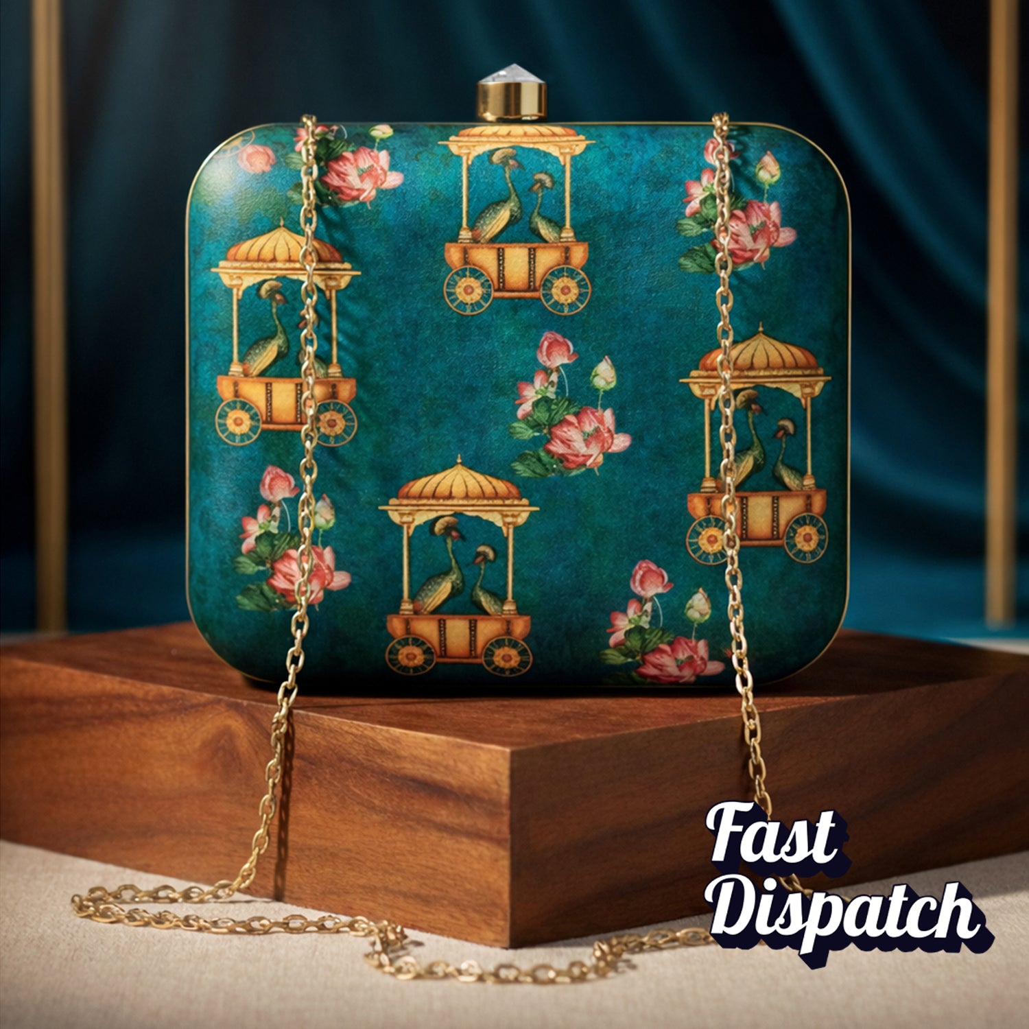 Artklim Blue Asethetic Printed Clutch