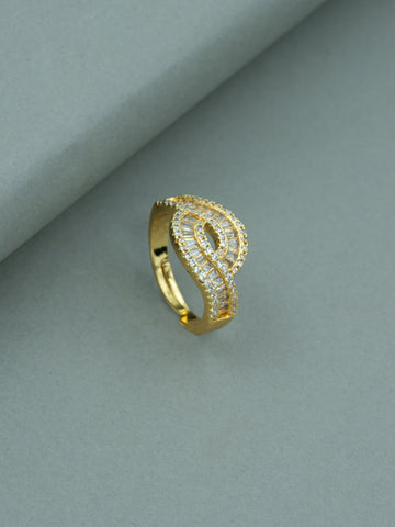 Artklim Gold-Plated Weave Sparkle Anti-Tarnish Ring