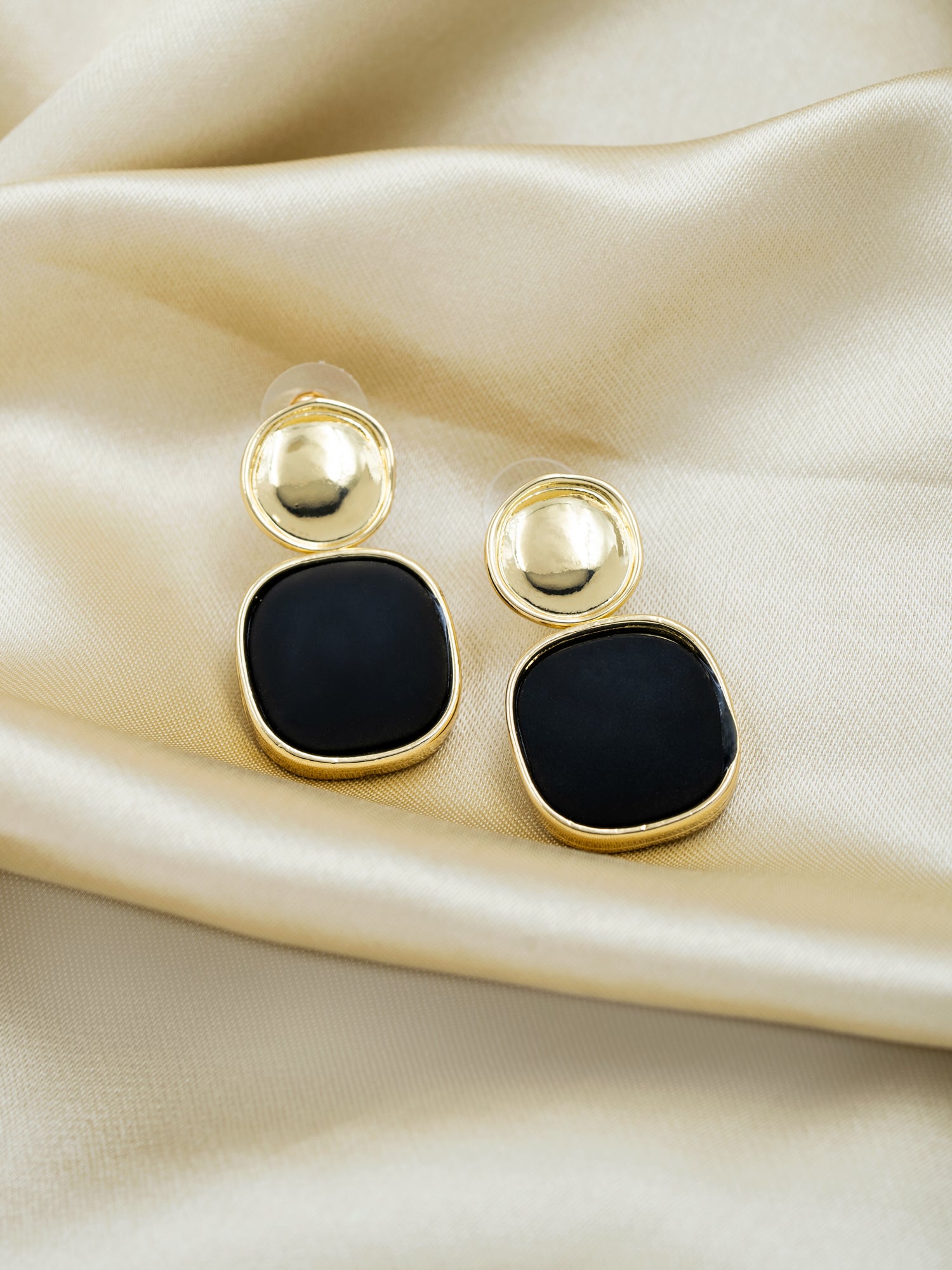 Artklim Dual Square Drop Anti Tarnish Earrings