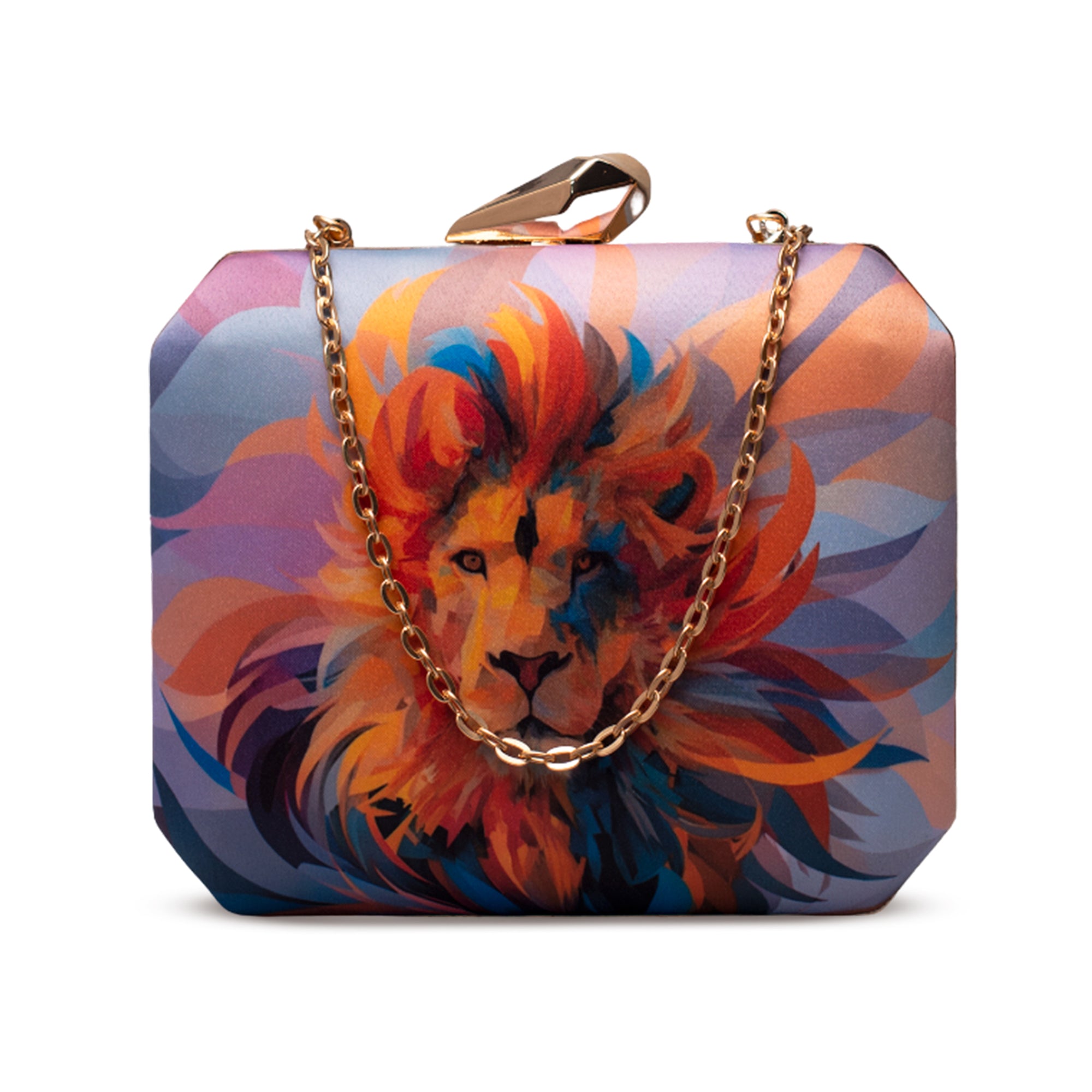 Artklim Colourful Lion Printed Clutch
