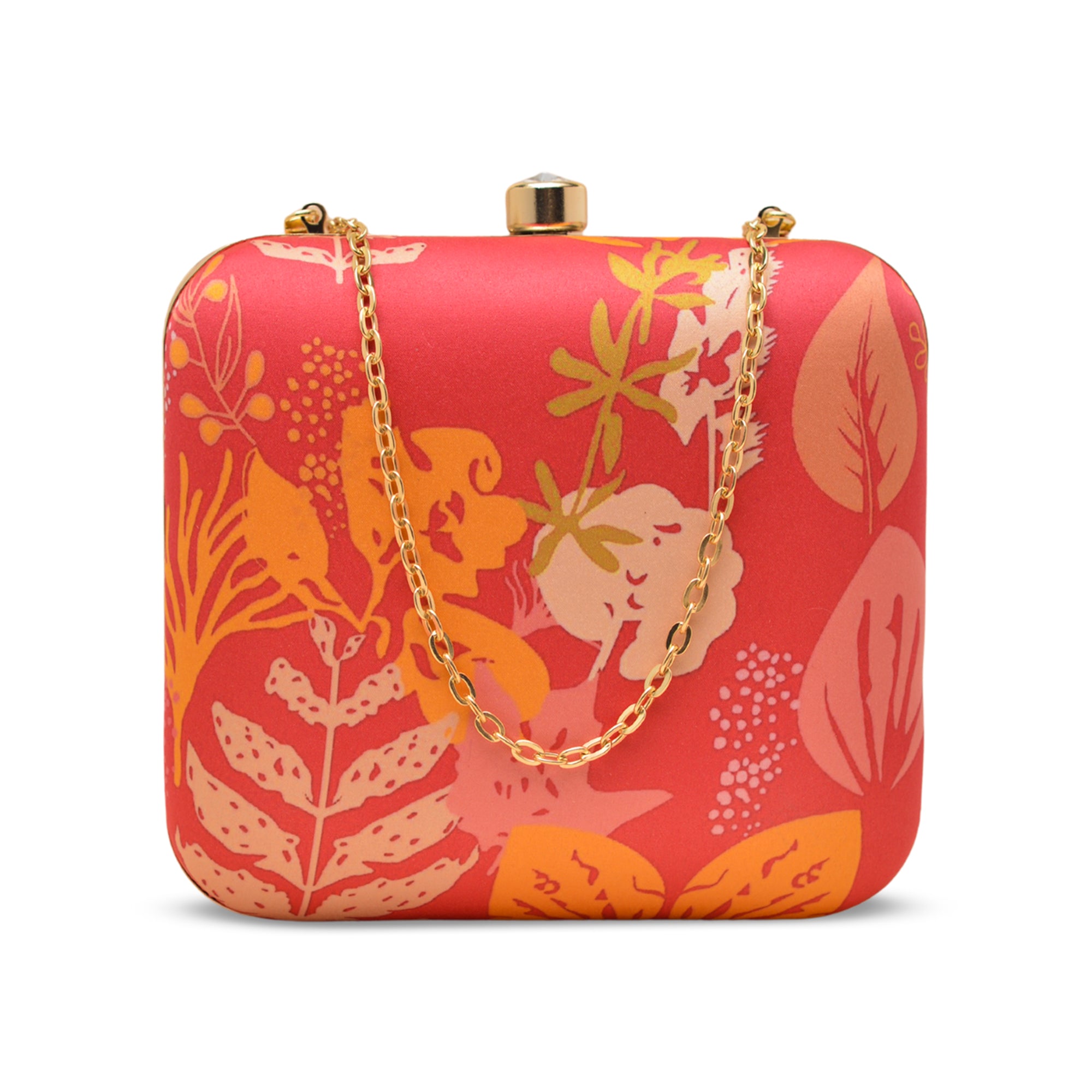 Artklim Pink–Orange Tropical Portrait Clutch