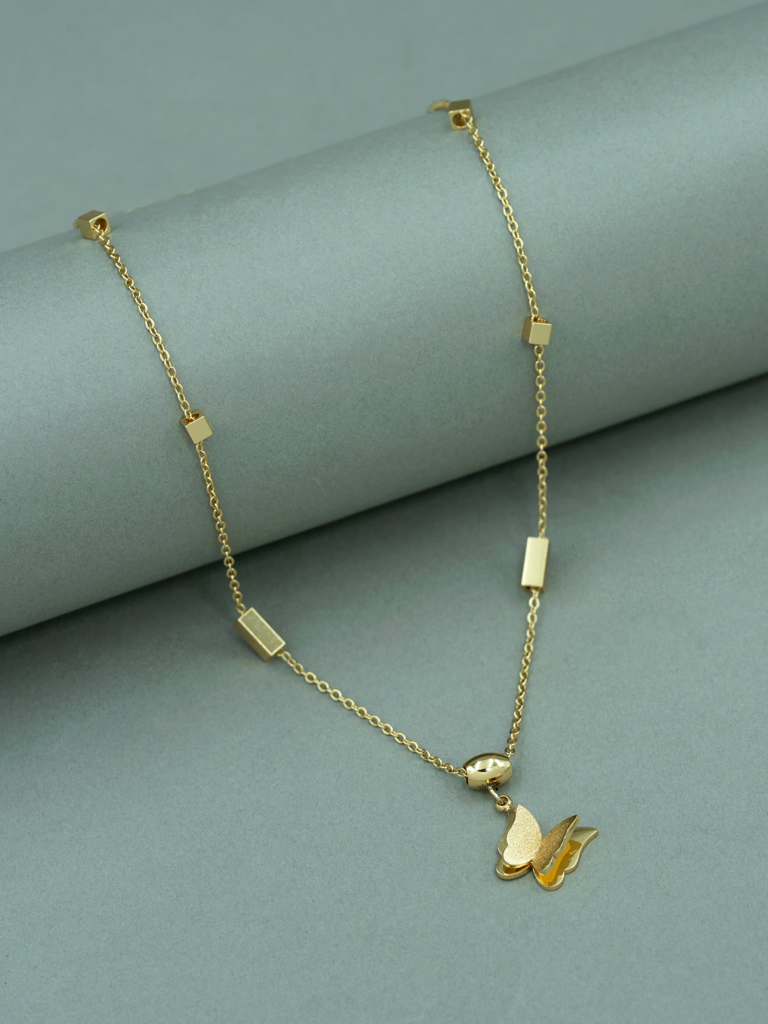 Artklim Gold Plated Butterfly Glow Anti-Tarnish Necklace