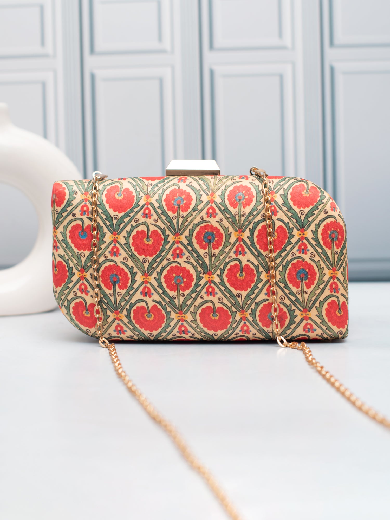 Artklim Pastel Petals Printed Clutch