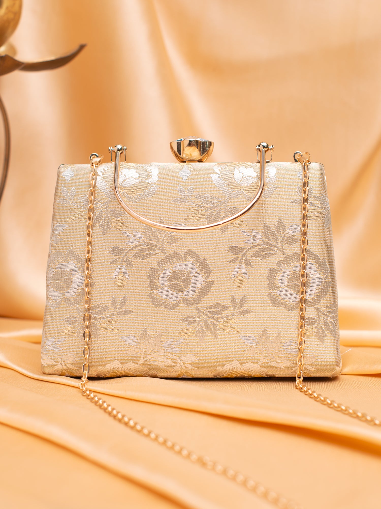 Artklim Regal Gold Embossed Evening Clutch