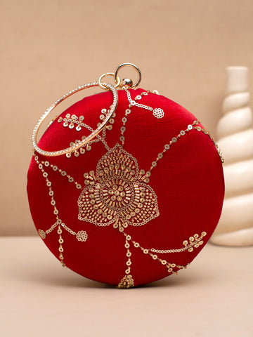 Artklim Festive Floral EmbroideryRound Clutch