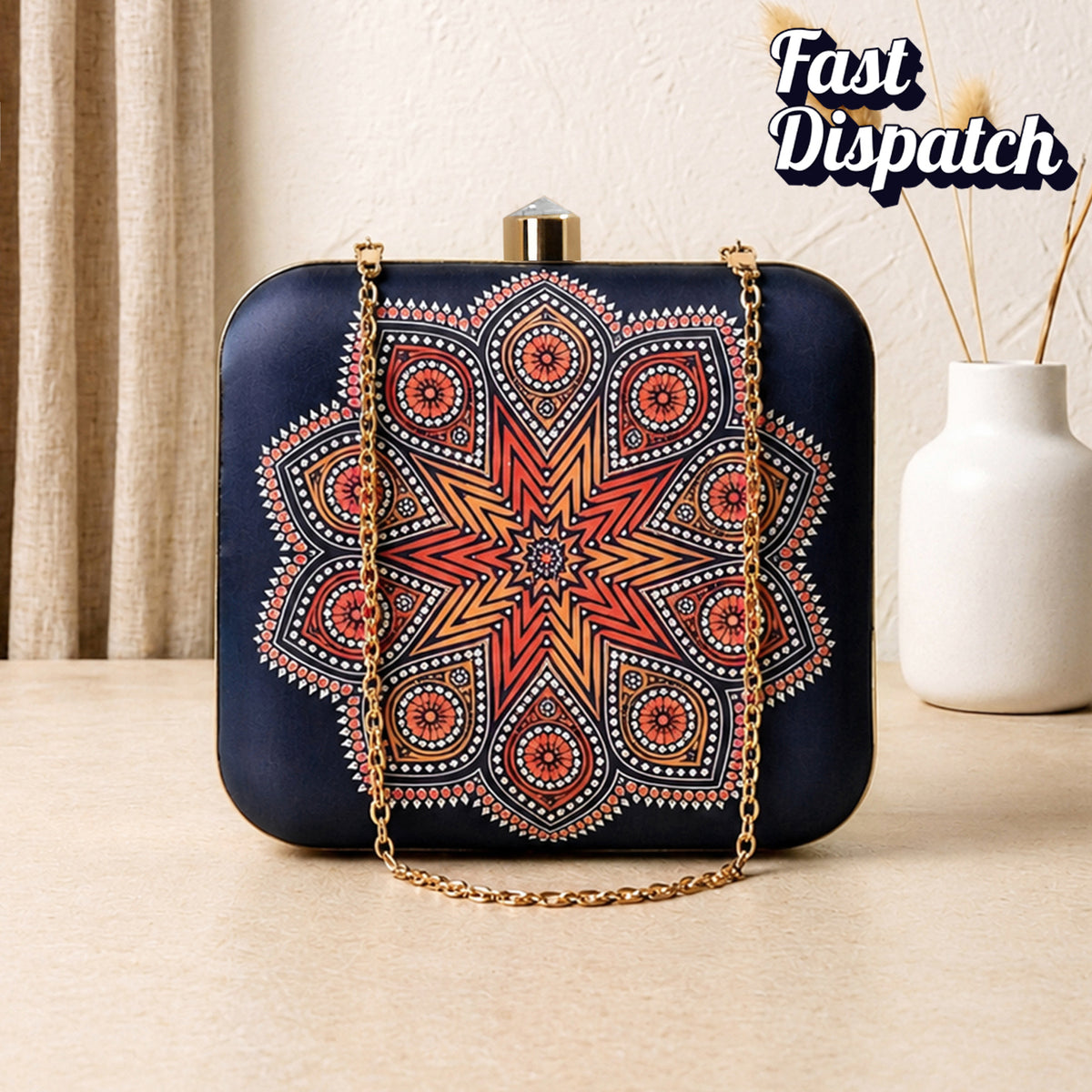 Artklim Traditional Mandala Printed Designer Clutch