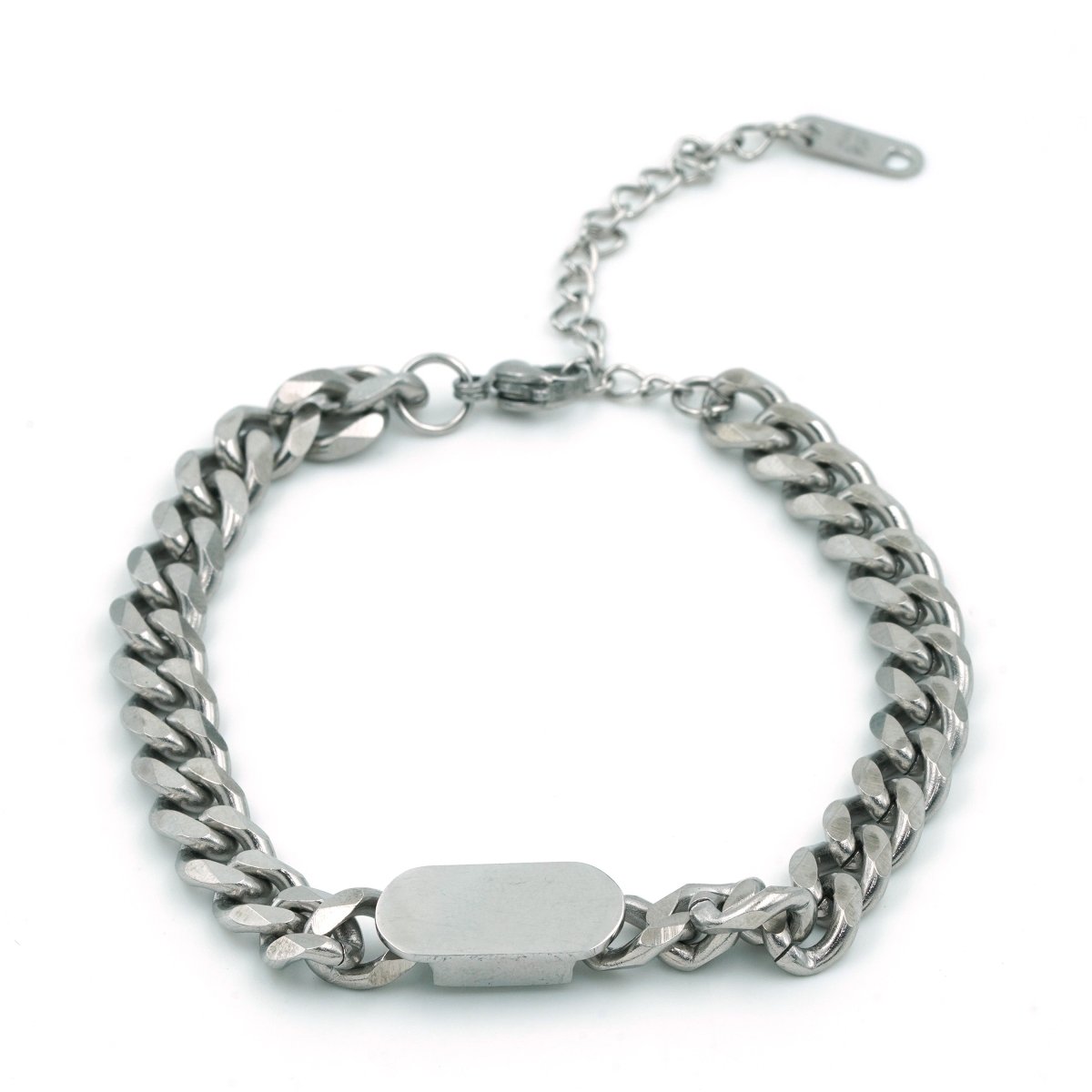 Artklim Silver Plated Bold Curb Chain Bracelet