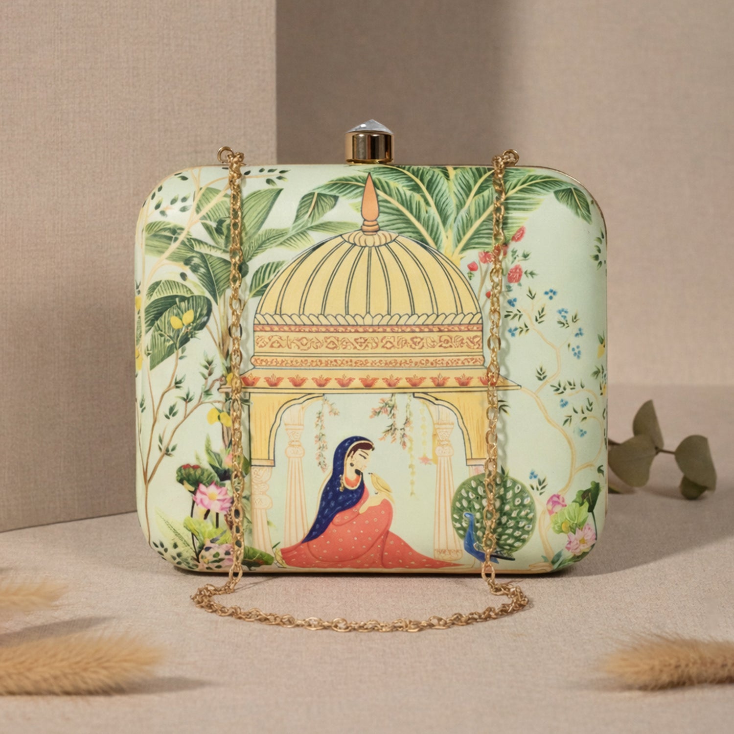 Artful Theme Printed Clutch