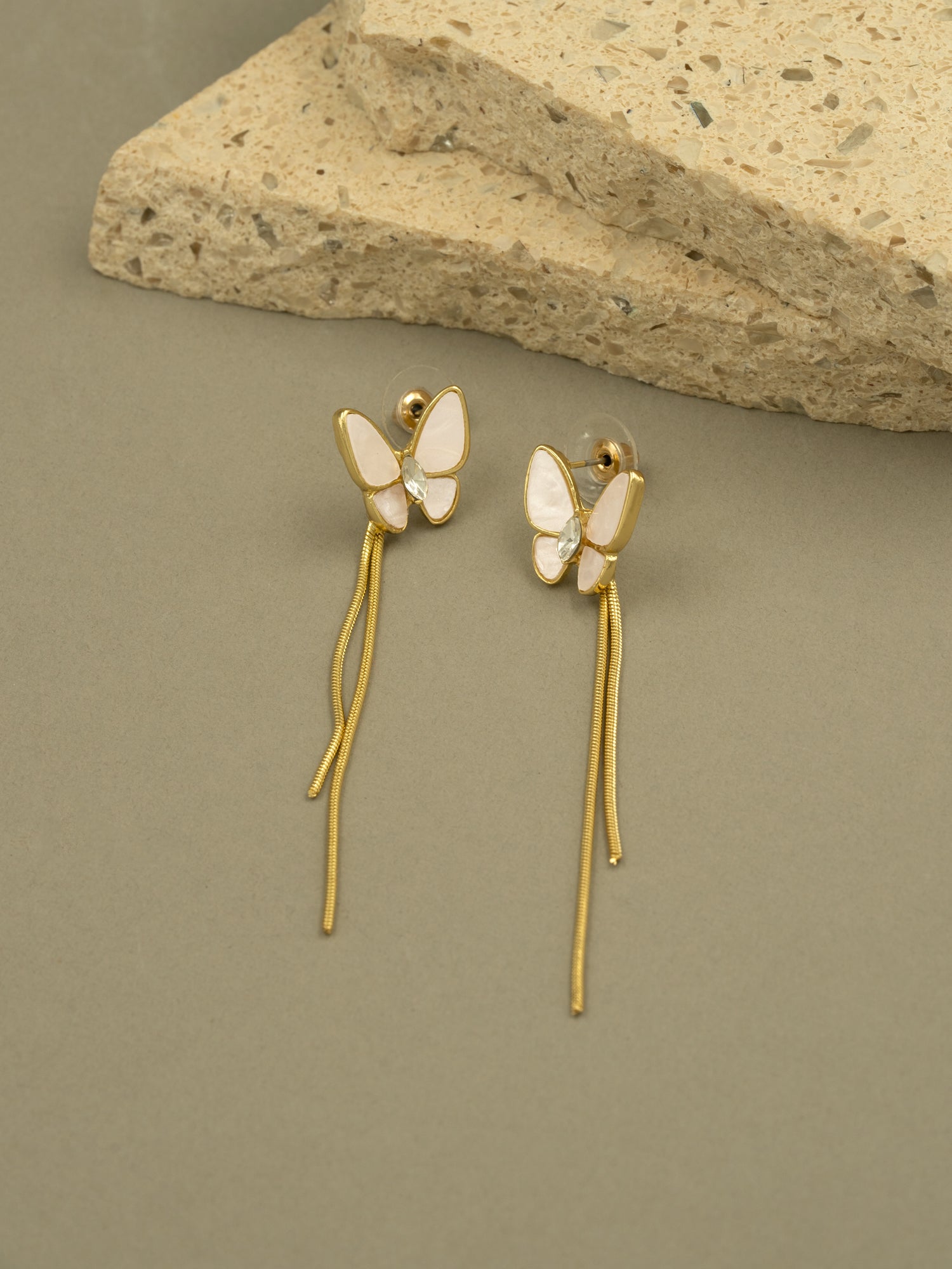 Artklim Butterfly Long Drop Anti Tarnish Earrings