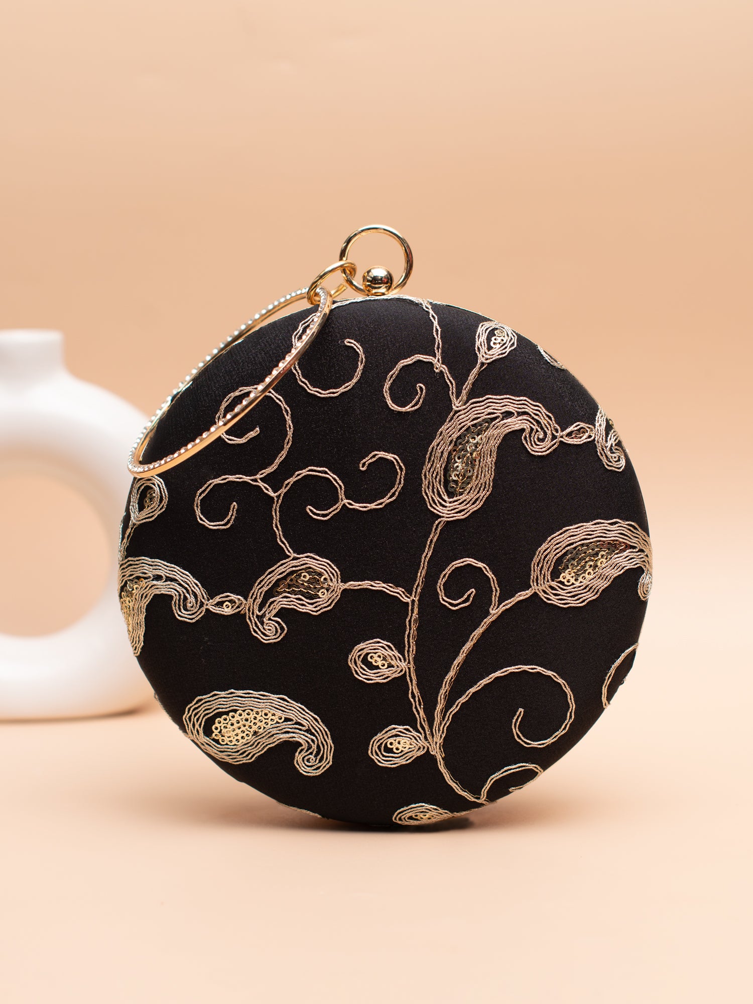 Artklim Black with Golden Paisley Design