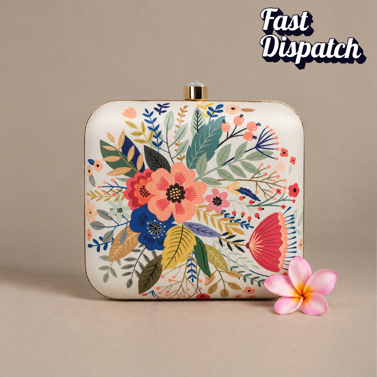 Artklim Colorful Floral Botanical Pattern Printed Clutch