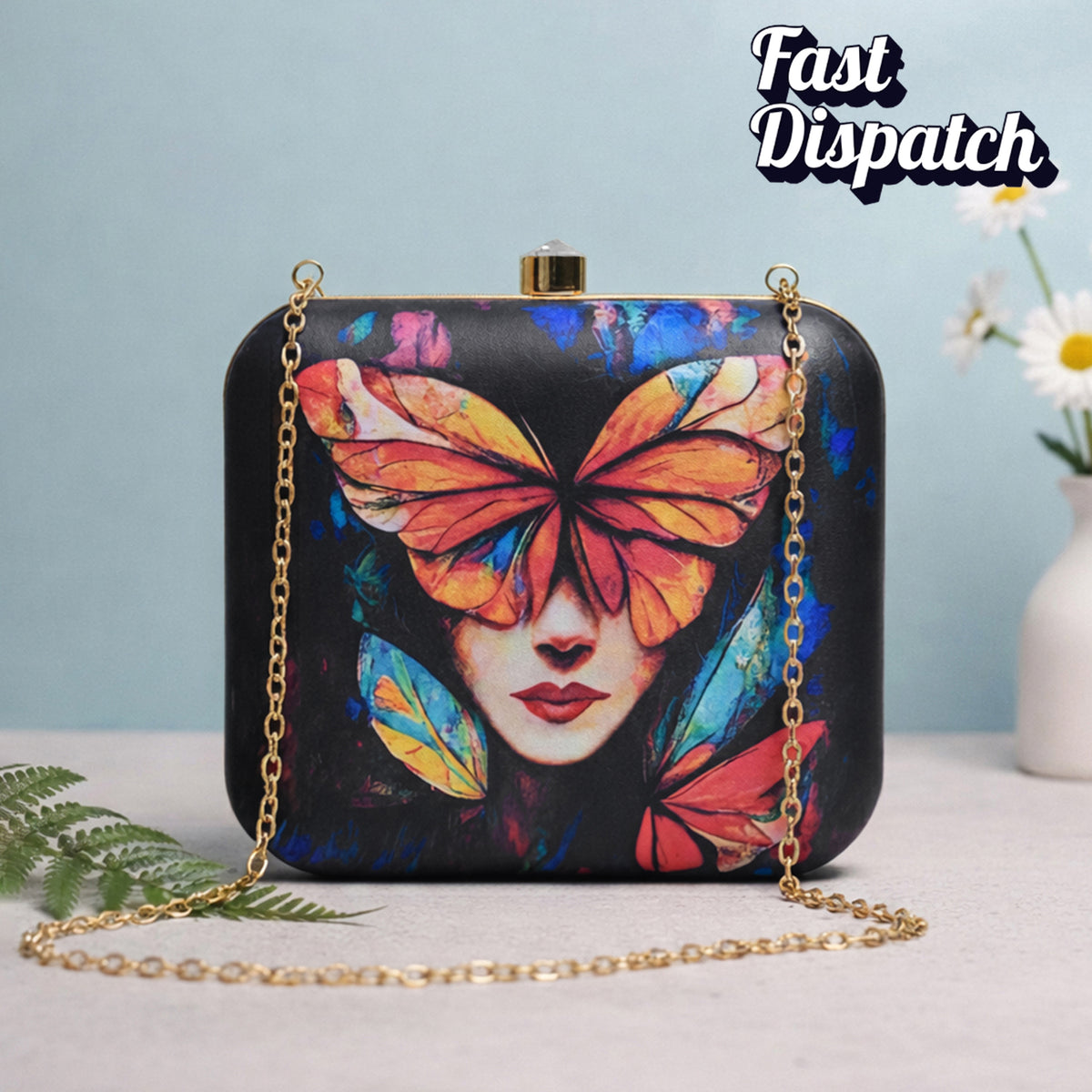 Artklim Printed Potrait Designer Clutch