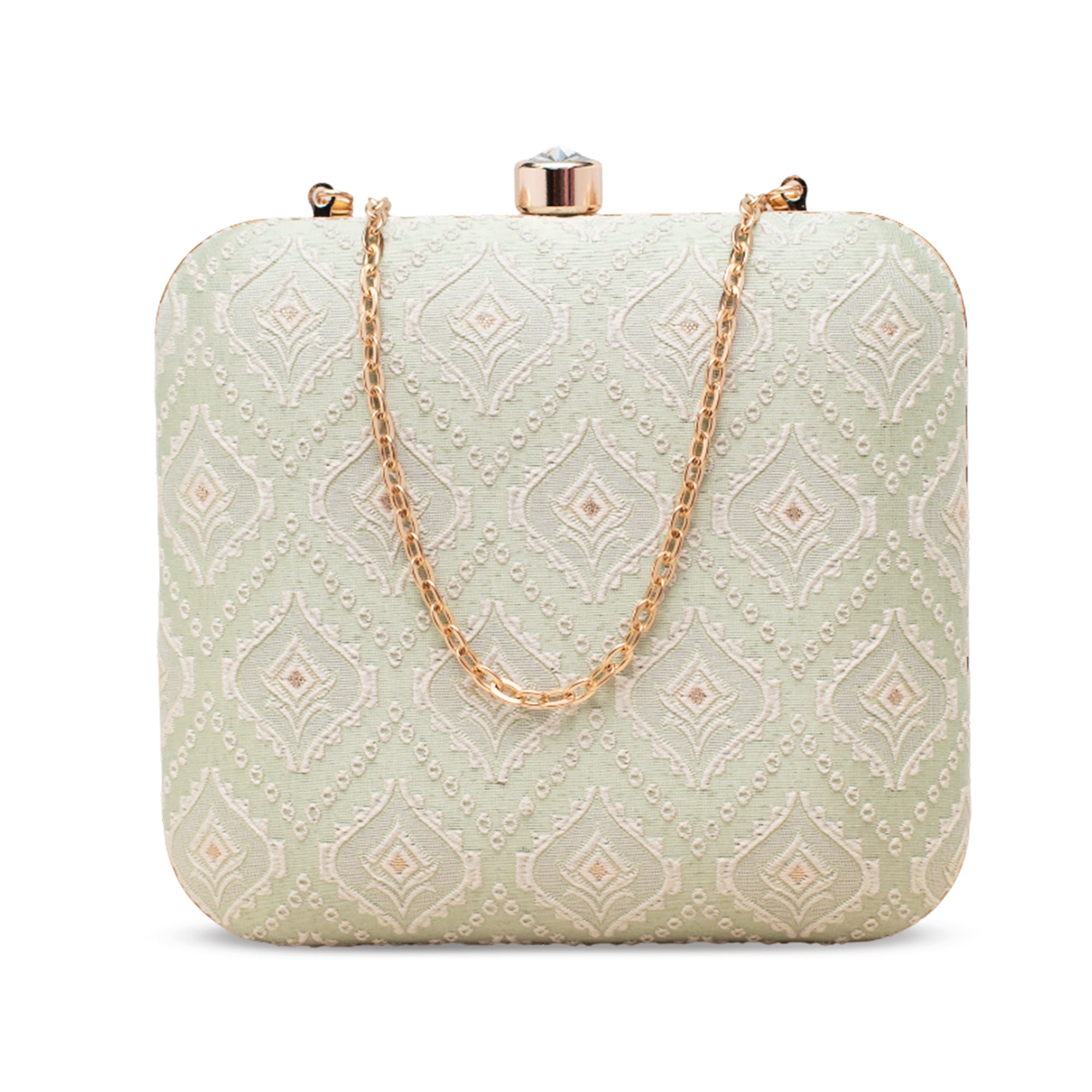 Artklim Pastel - Green Bloom Embroidery Clutch
