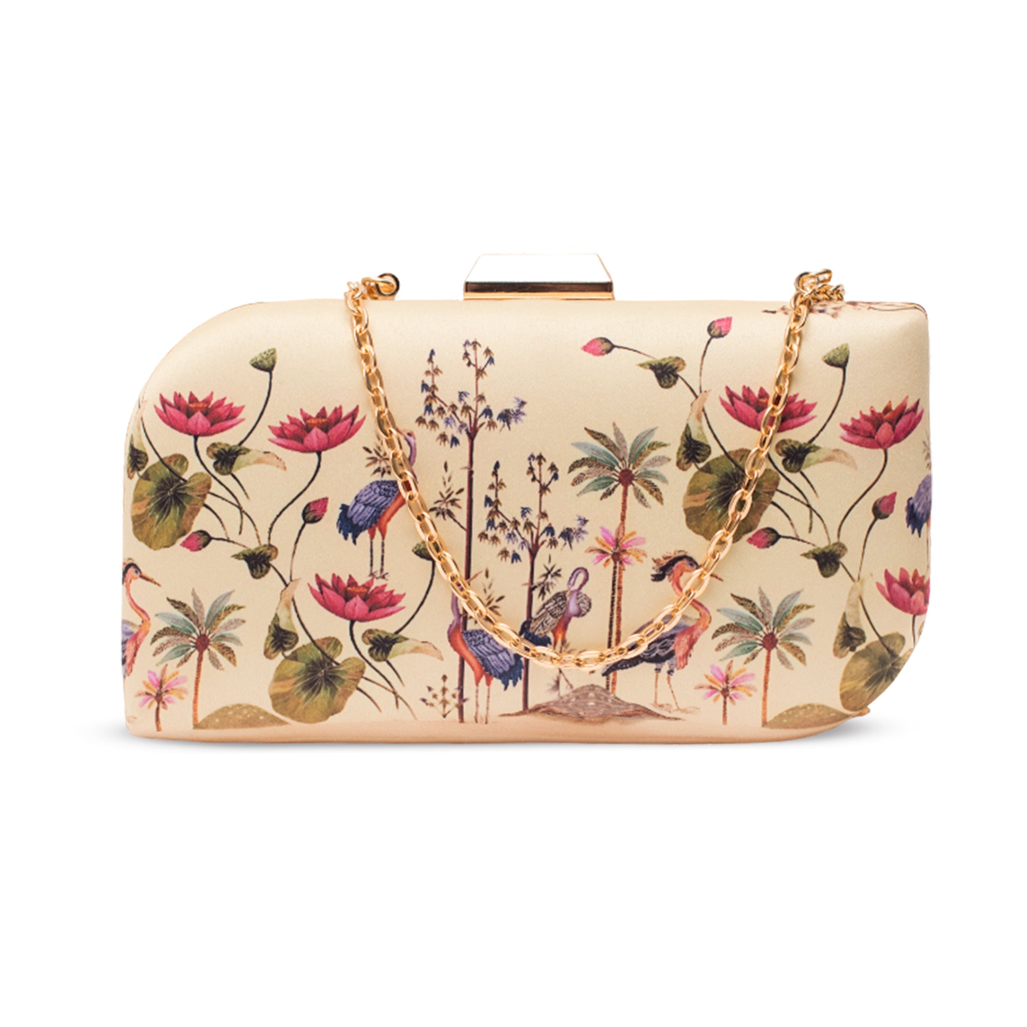 Artklim Lotus Garden Royale Printed Clutch