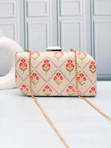 Artklim Retro Bloom Printed Clutch
